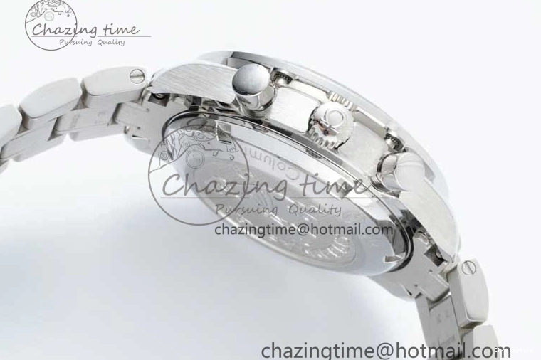 0720 Cozy Speedmaster Racing Master SS HKF Best Edition Black White Dial on SS Bracelet A 7807